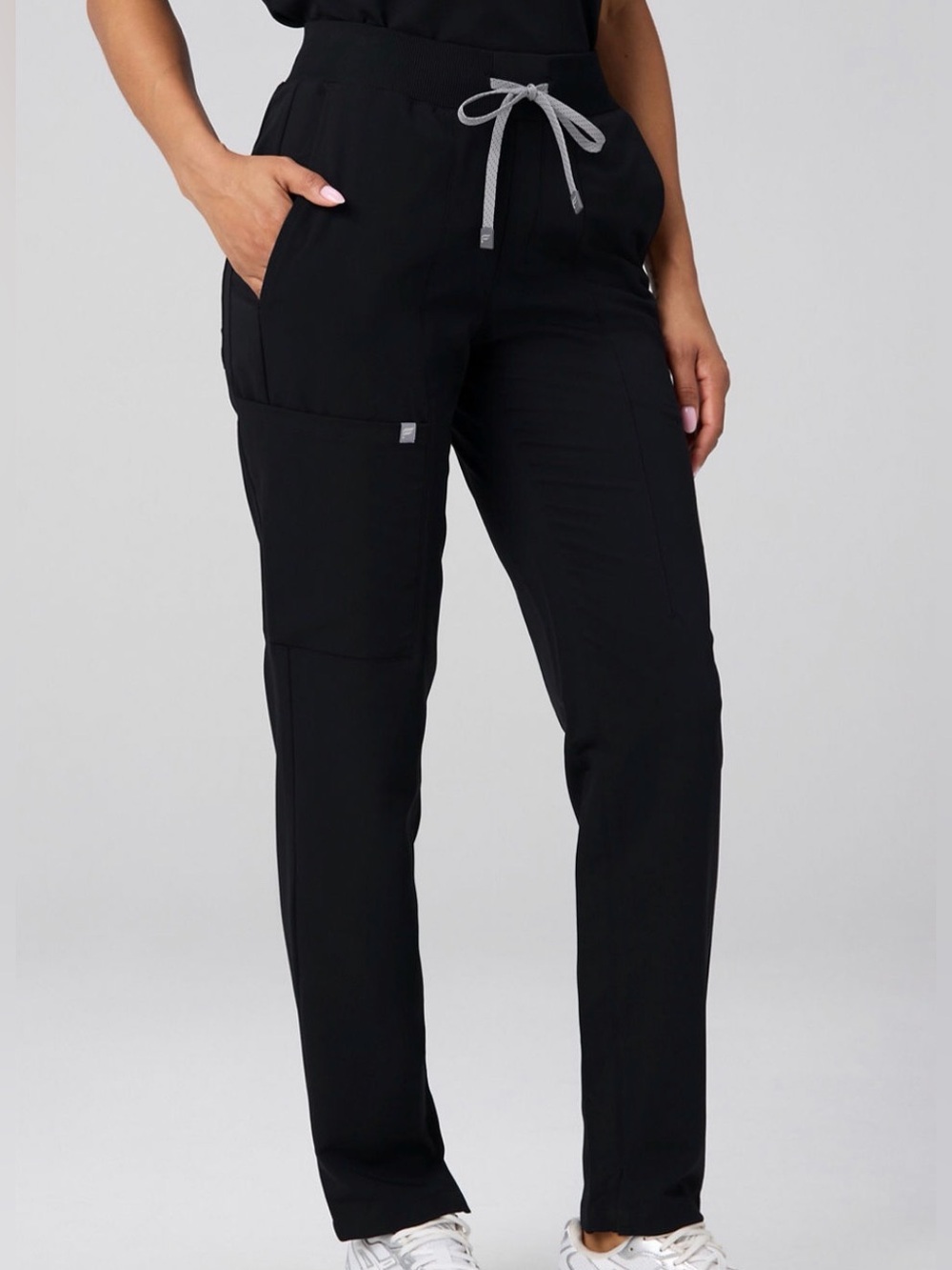 Fabletics Ion Scrub Pants, Black, Large Tall